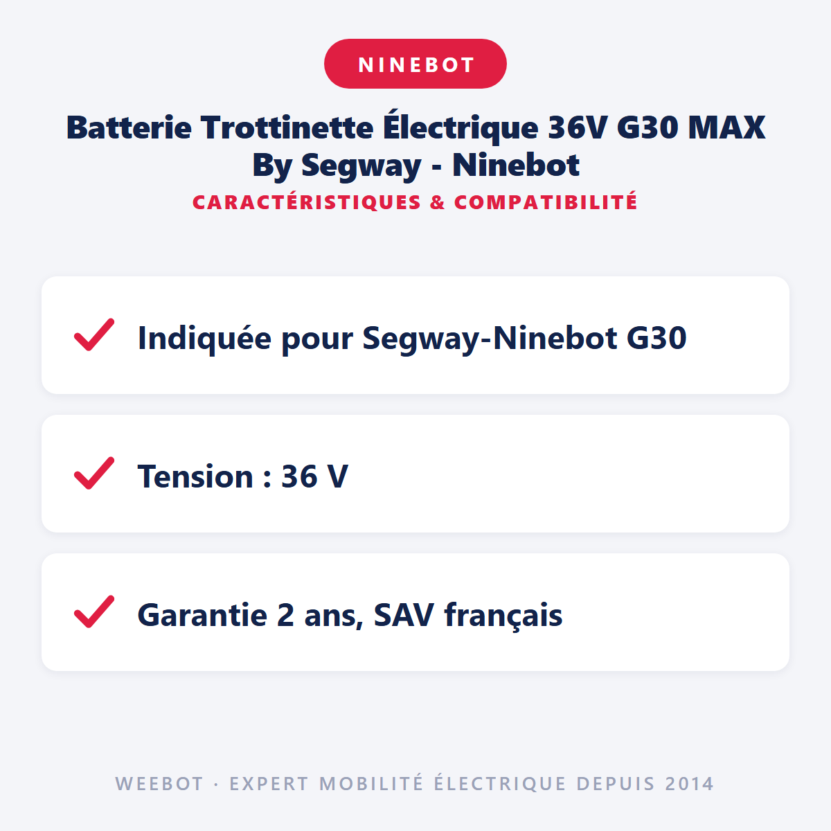 Batterie Trottinette Électrique 36V G30 MAX By Segway - Ninebot : caractéristiques et compatibilité
