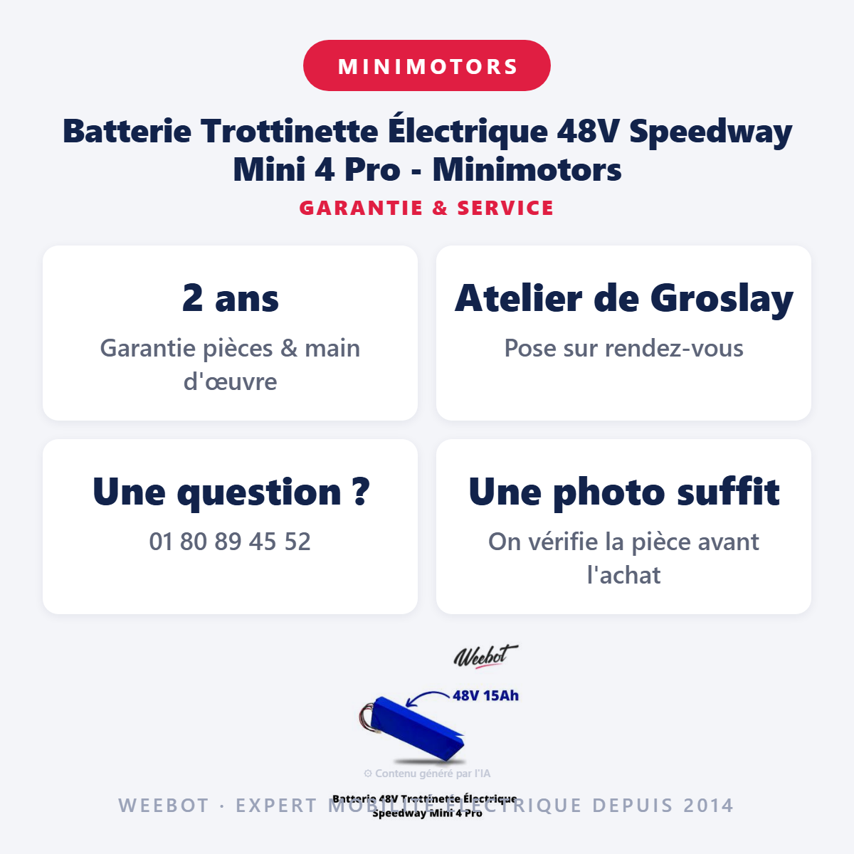 Batterie Trottinette Électrique 48V Speedway Mini 4 Pro - Minimotors : garantie 2 ans et service après-vente