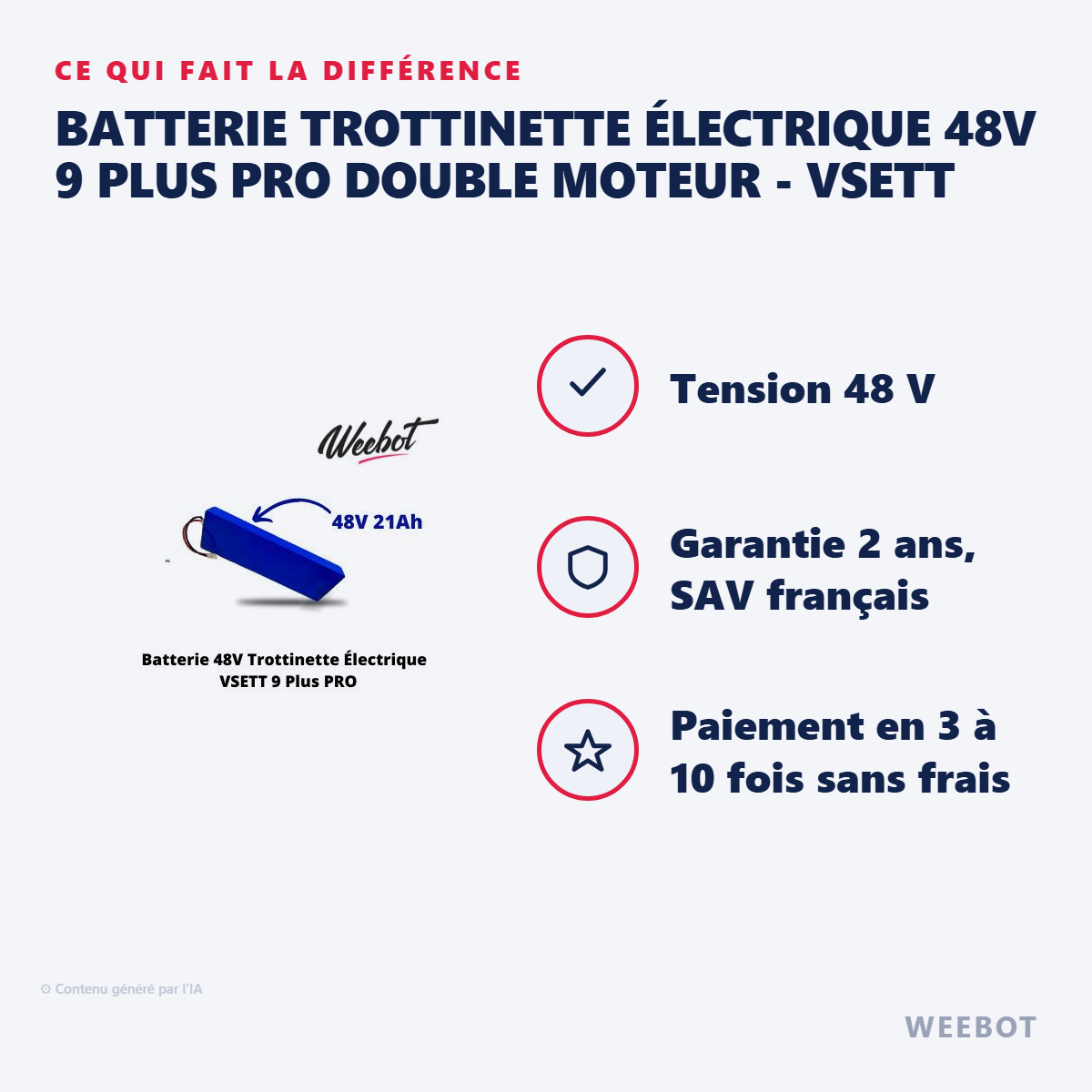 Batterie Trottinette Électrique 48V 9 Plus Pro Double Moteur - VSETT : les points forts
