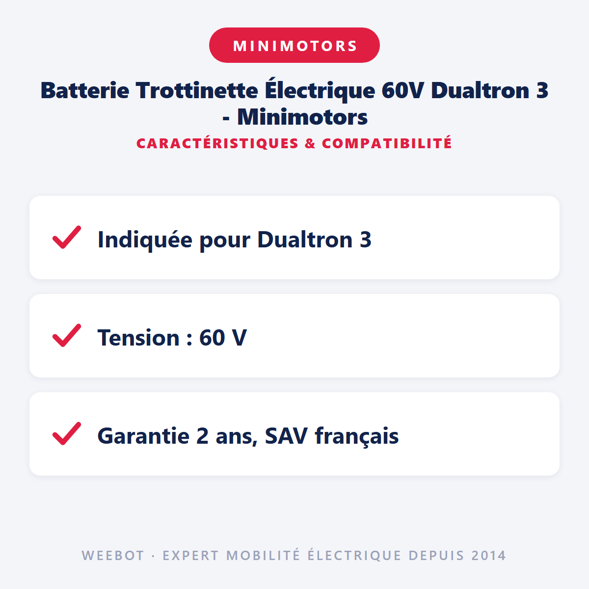 Batterie Trottinette Électrique 60V Dualtron 3 - Minimotors (Batterie Uniquement) - Weebot