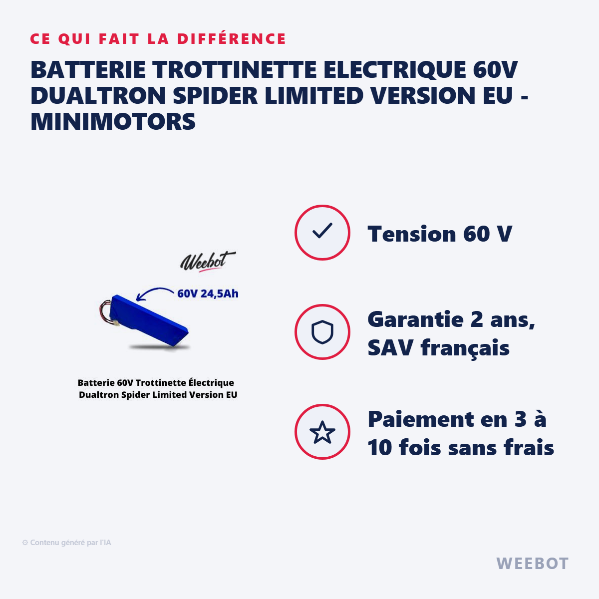 Batterie Trottinette Electrique 60V Dualtron Spider Limited Version EU - Minimotors : les points forts