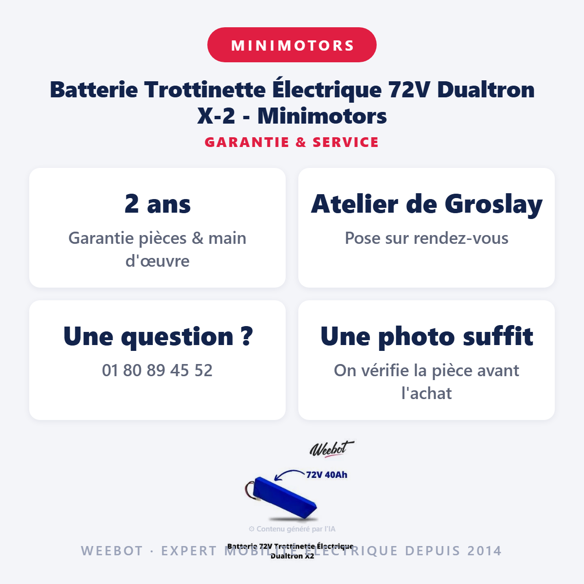 Batterie Trottinette Électrique 72V Dualtron X-2 - Minimotors : garantie 2 ans et service après-vente