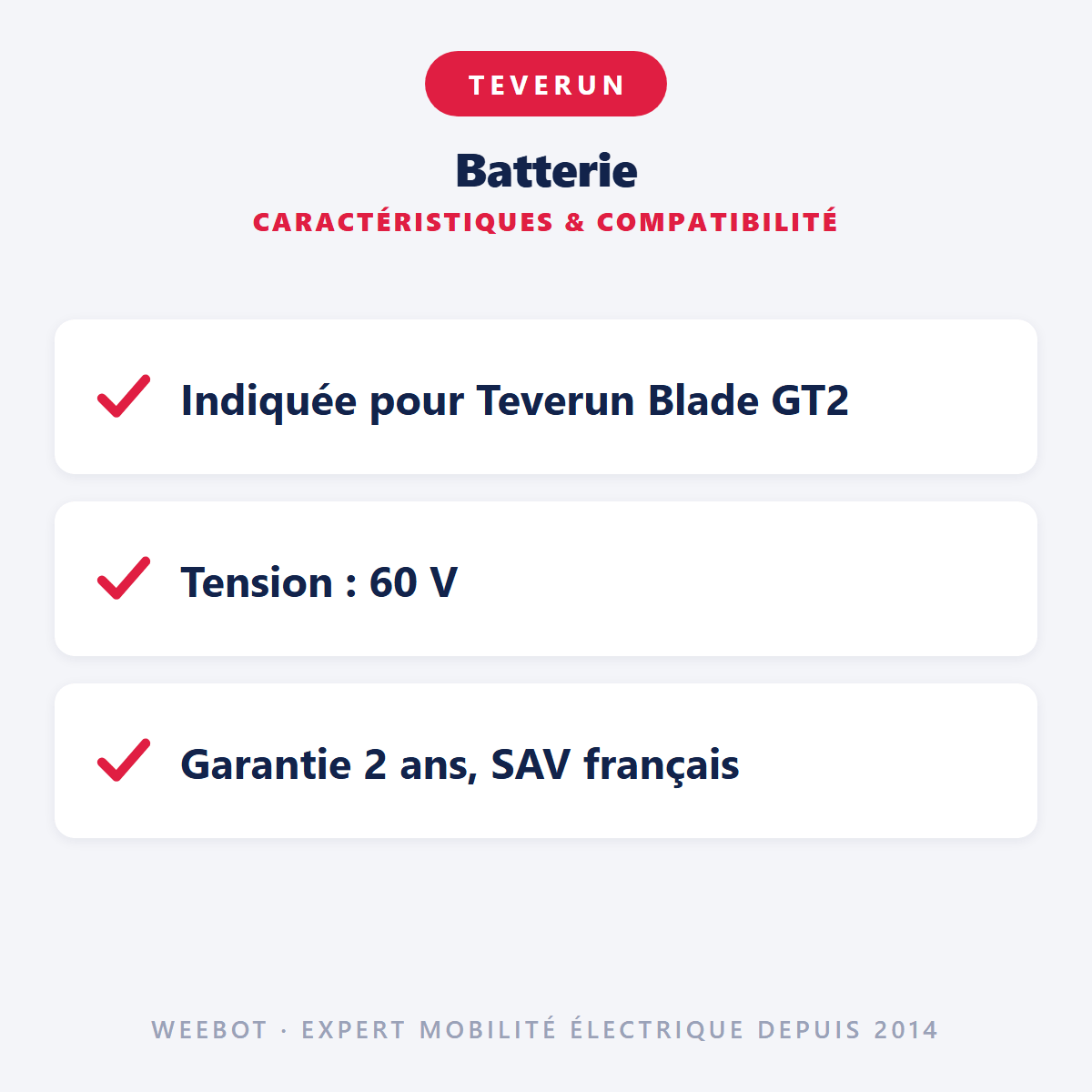 Batterie pour Trottinette Electrique Teverun Blade GT2 60V 35Ah - Weebot