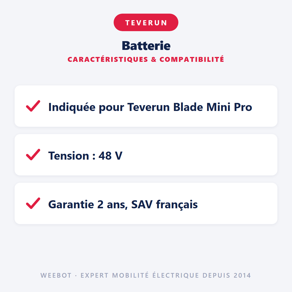 Batterie pour Trottinette Electrique Teverun Blade Mini Pro 48V 15,6Ah - Weebot