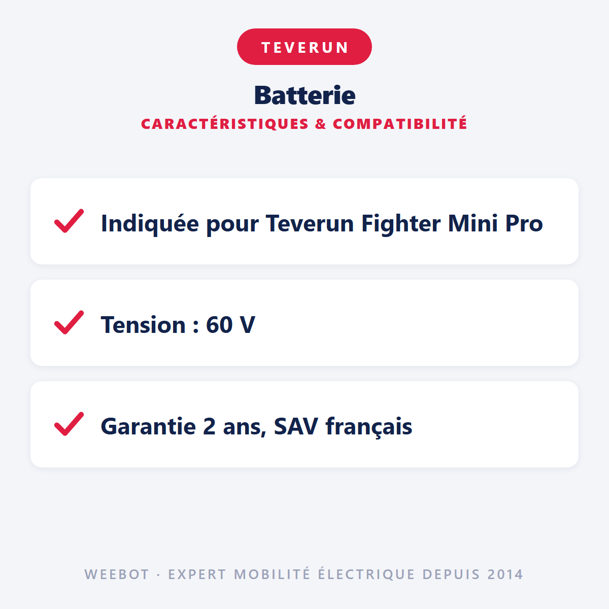 Batterie pour Trottinette Electrique Teverun Fighter Mini Pro 60V 25Ah - Weebot