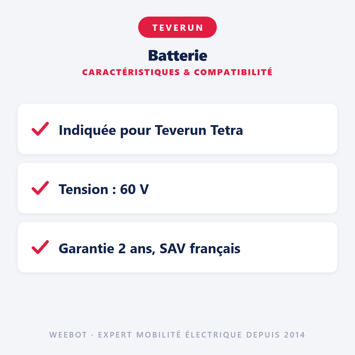 Batterie pour Trottinette Electrique Teverun Tetra 60V 60Ah - Weebot