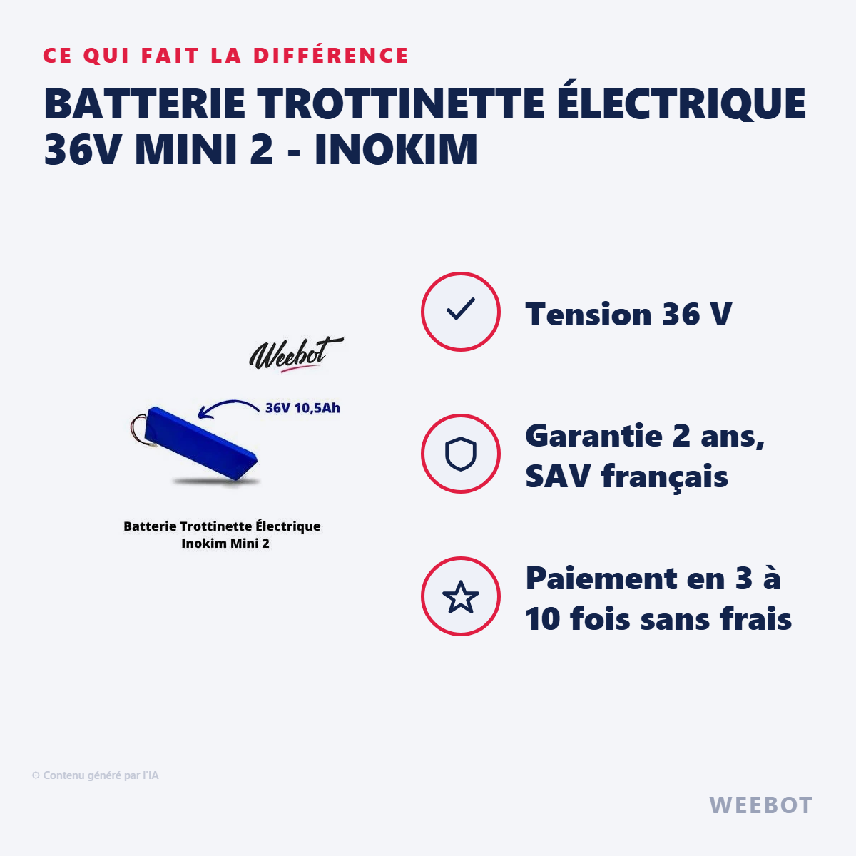 Batterie Trottinette Électrique 36V Mini 2 - Inokim : les points forts