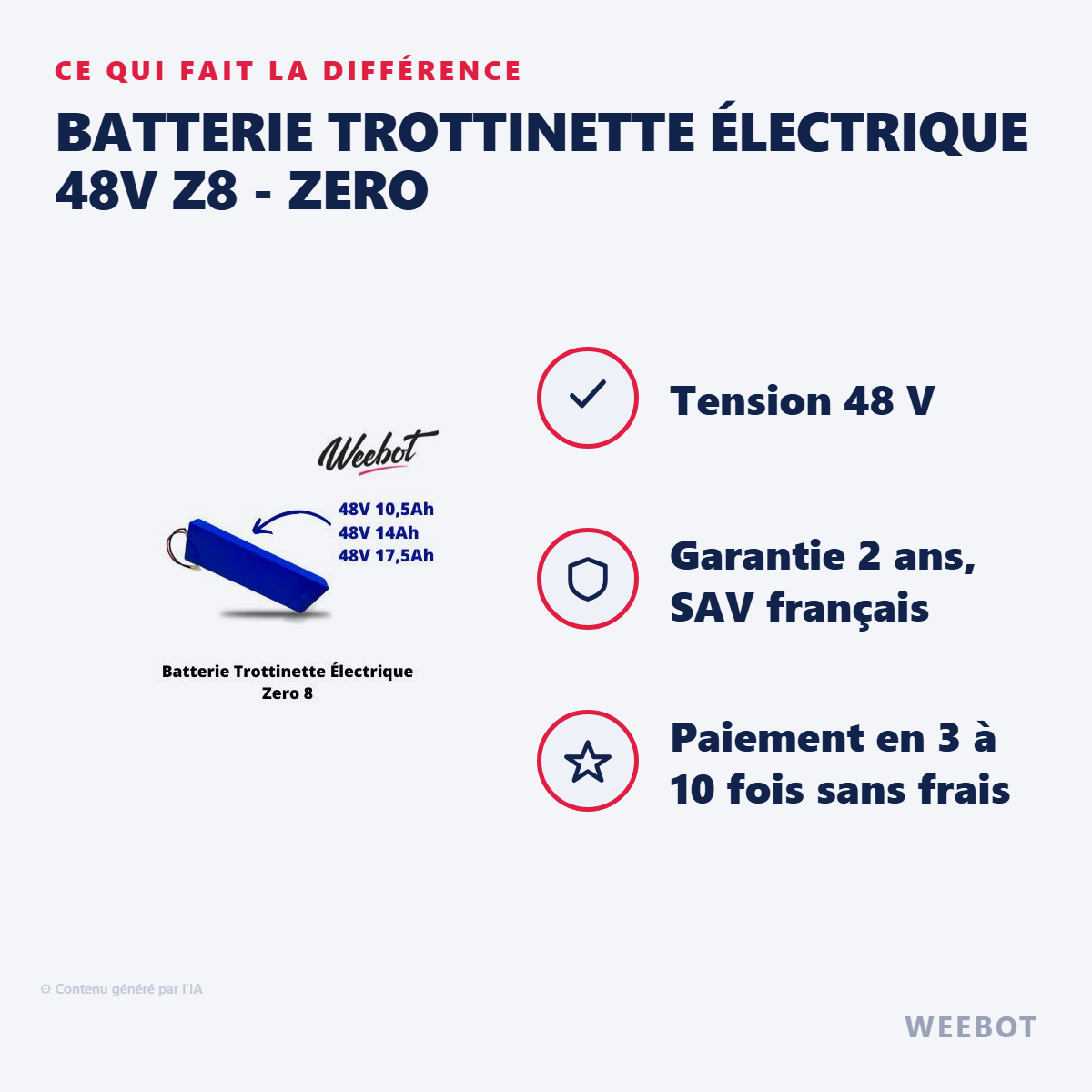 Batterie Trottinette Électrique 48V Z8 - Zero : les points forts