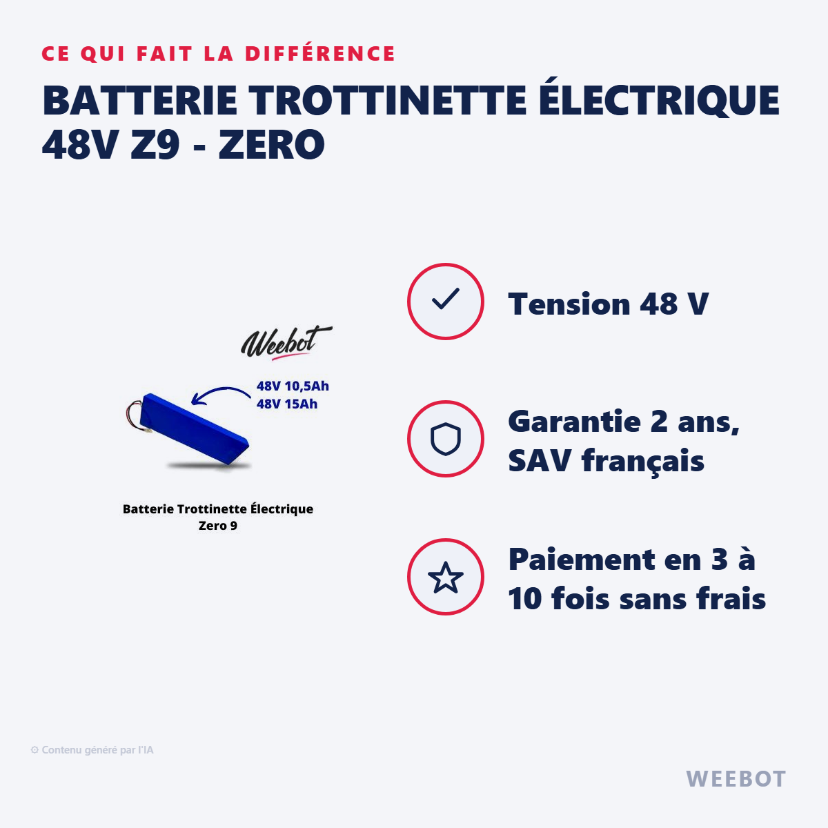 Batterie Trottinette Électrique 48V Z9 - Zero : les points forts