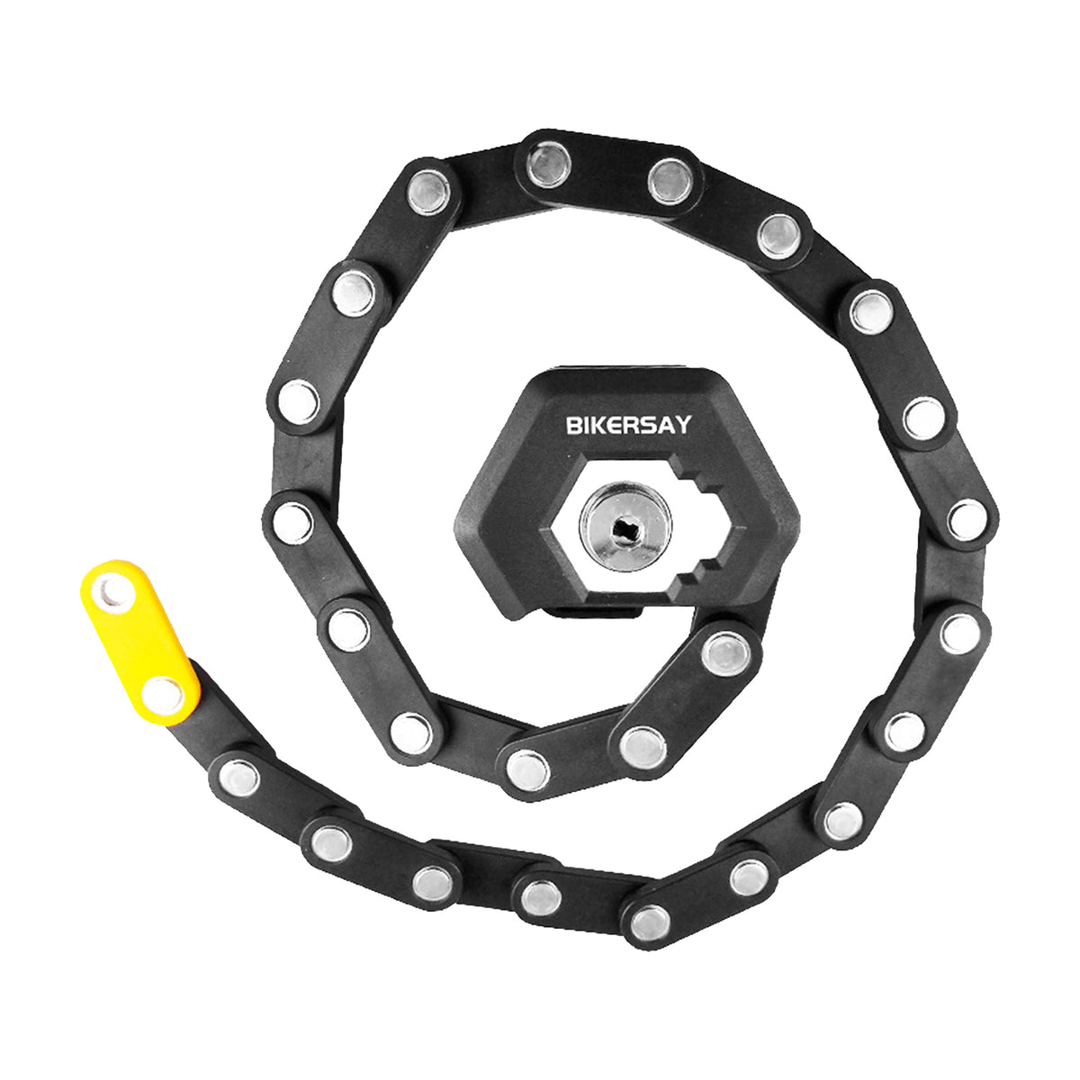 Antivol pliable articulé pour trottinette et vélo noir et jaune