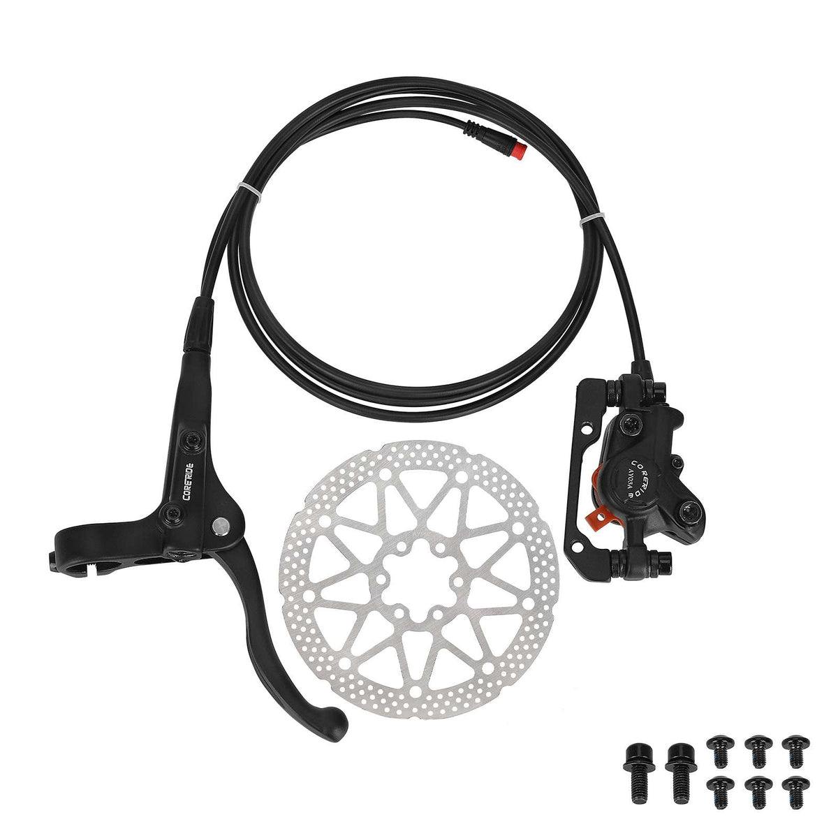 Kit complet de frein hydraulique arrière droit avec poignée, étrier, durite et disque de frein