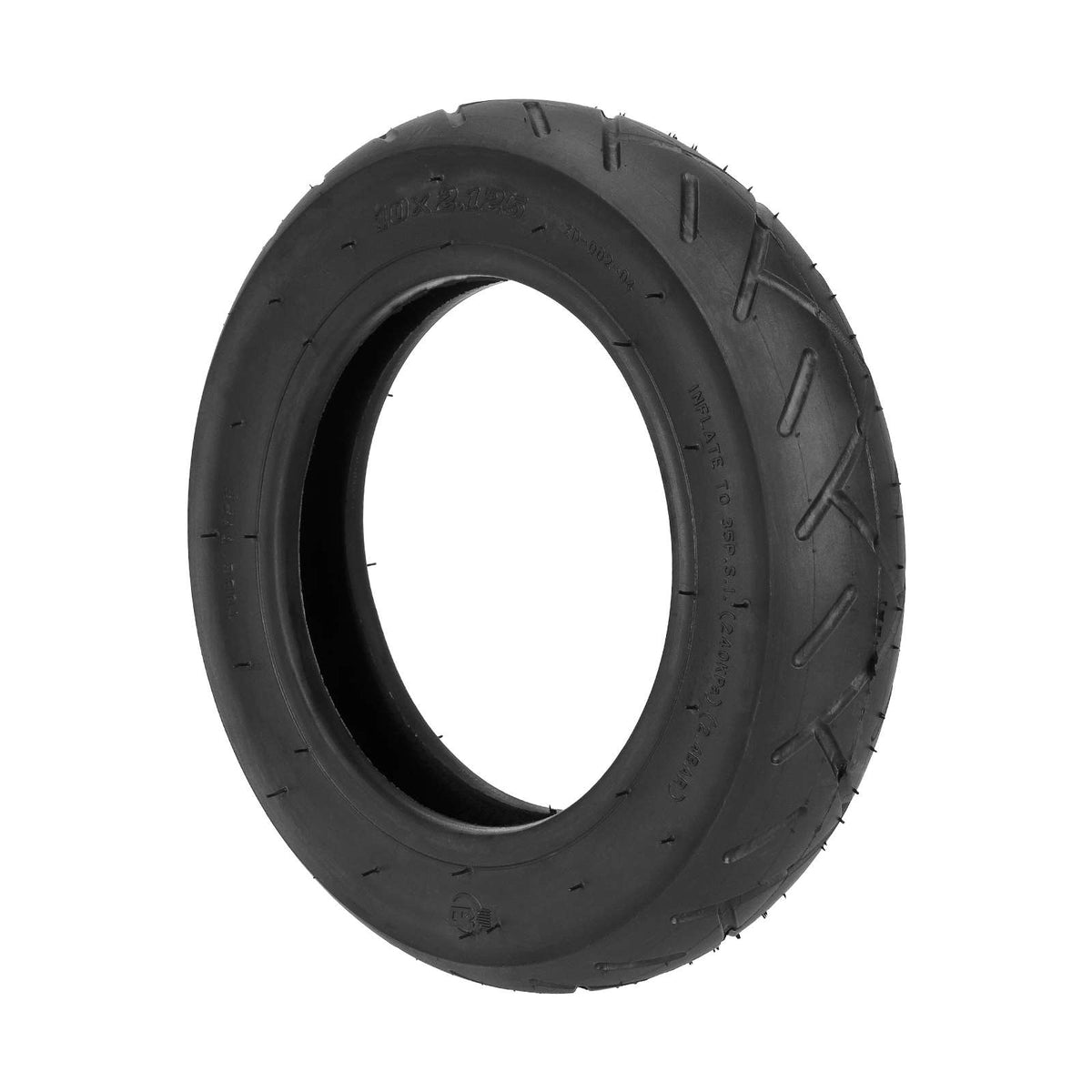 Pneu noir 10 pouces 10x2.125 pour trottinette électrique vu de profil