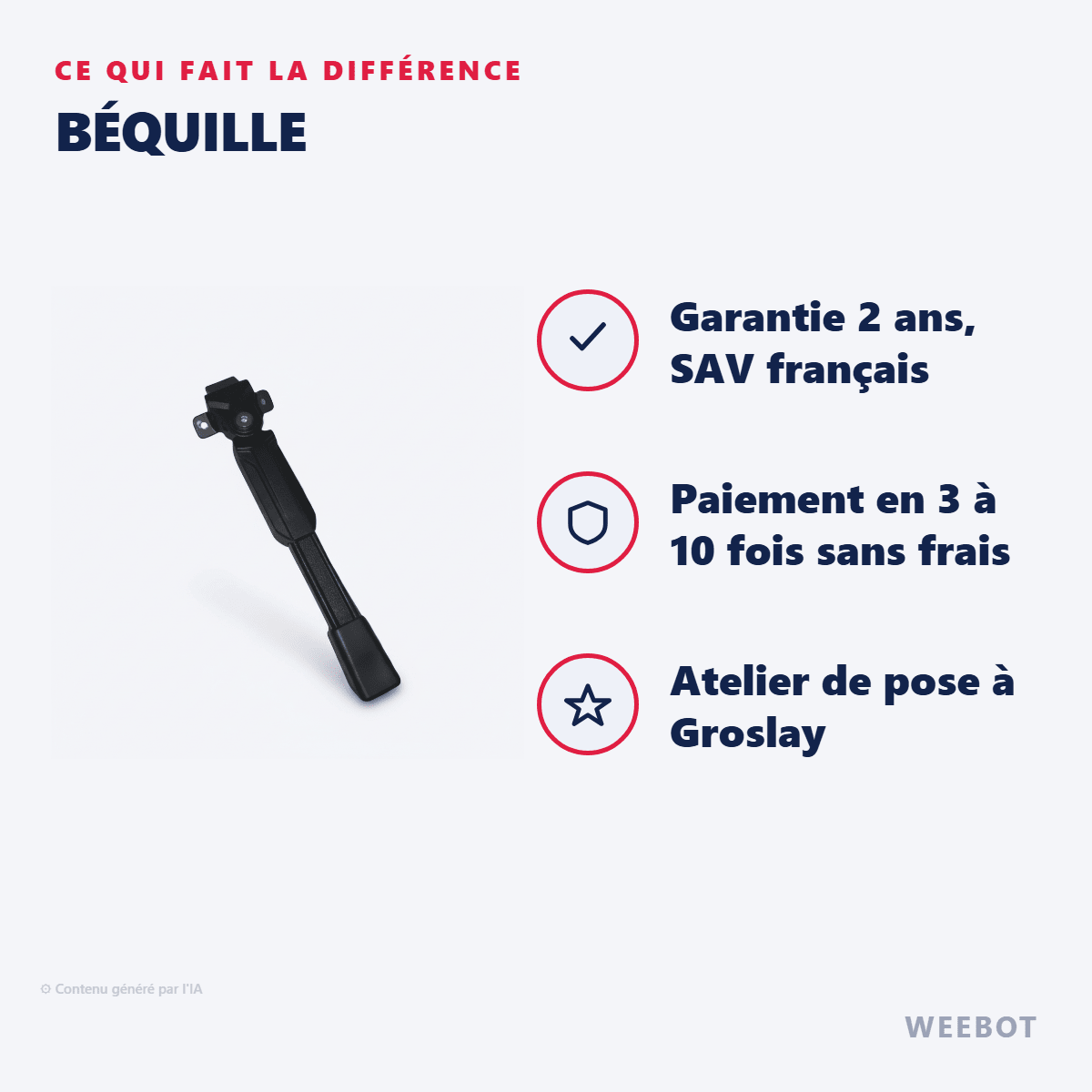 Béquille pour Trottinette Electrique Dualtron Thunder 3, Spider Max et Storm - Weebot