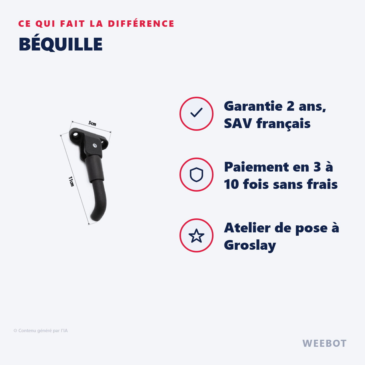 Béquille pour Trottinette Électrique Ninebot Segway E2 / E2 Plus - Weebot
