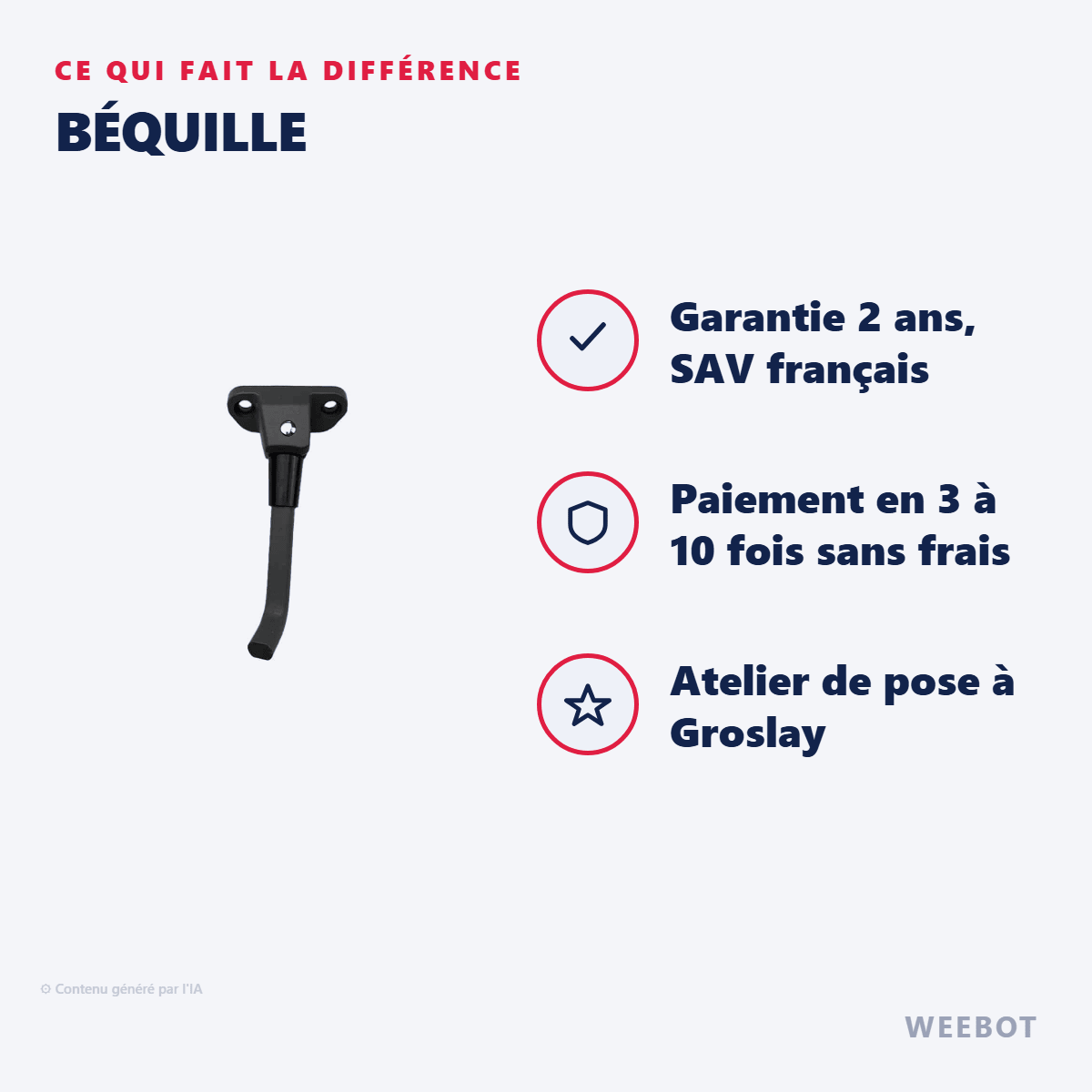 Béquille pour Trottinette Électrique Ninebot Segway G30 Max - Weebot