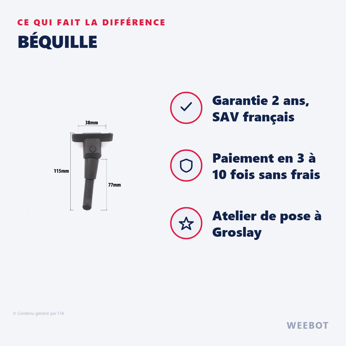 Béquille : les points forts