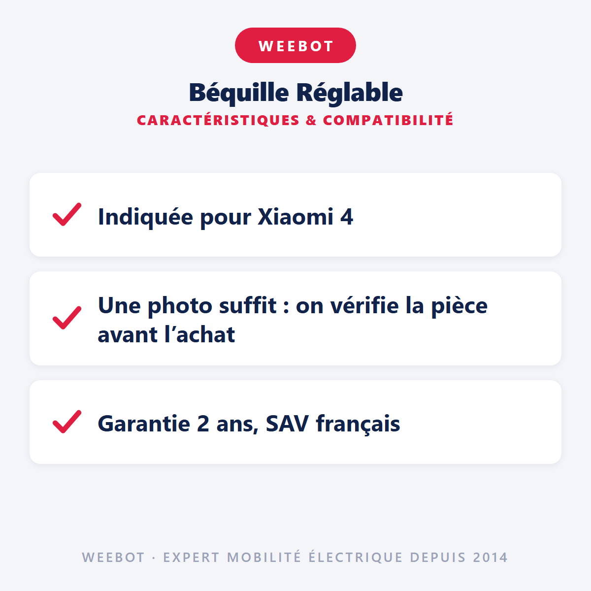 Béquille Réglable : caractéristiques et compatibilité