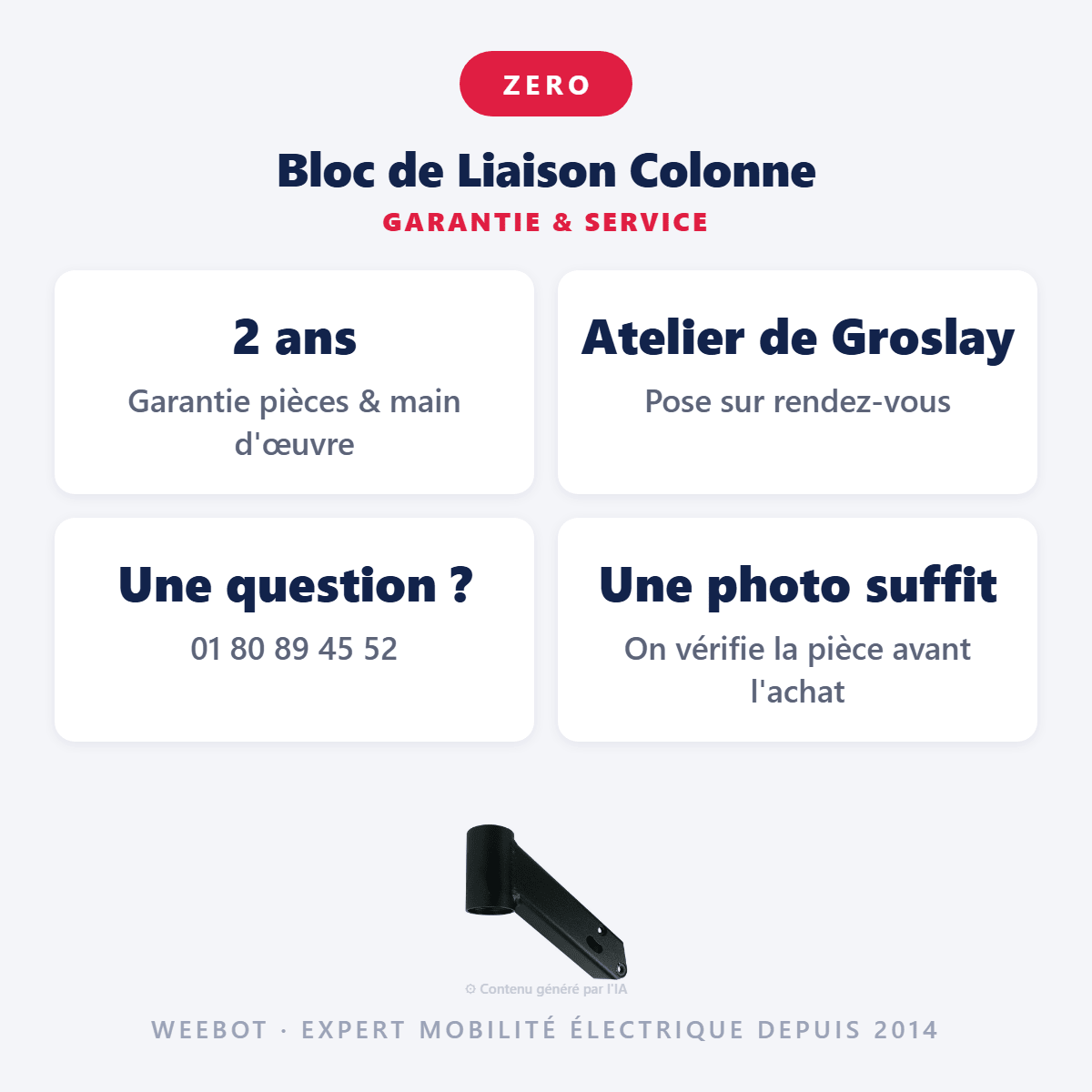 Bloc de Liaison Colonne (Sans le Bloc de Pliage) pour Trottinette Électrique Z8 - Weebot