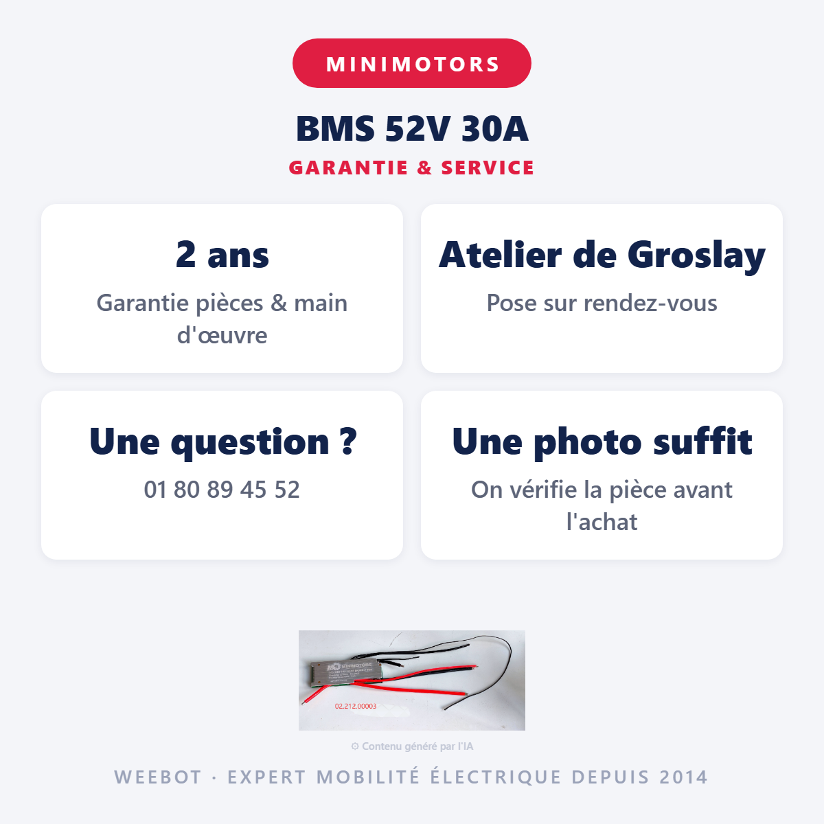 BMS 52V 30A : garantie 2 ans et service après-vente