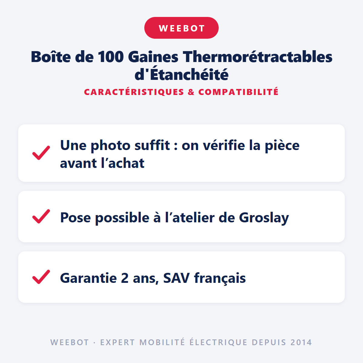 Boîte de 100 Gaines Thermorétractables d'Étanchéité : caractéristiques et compatibilité