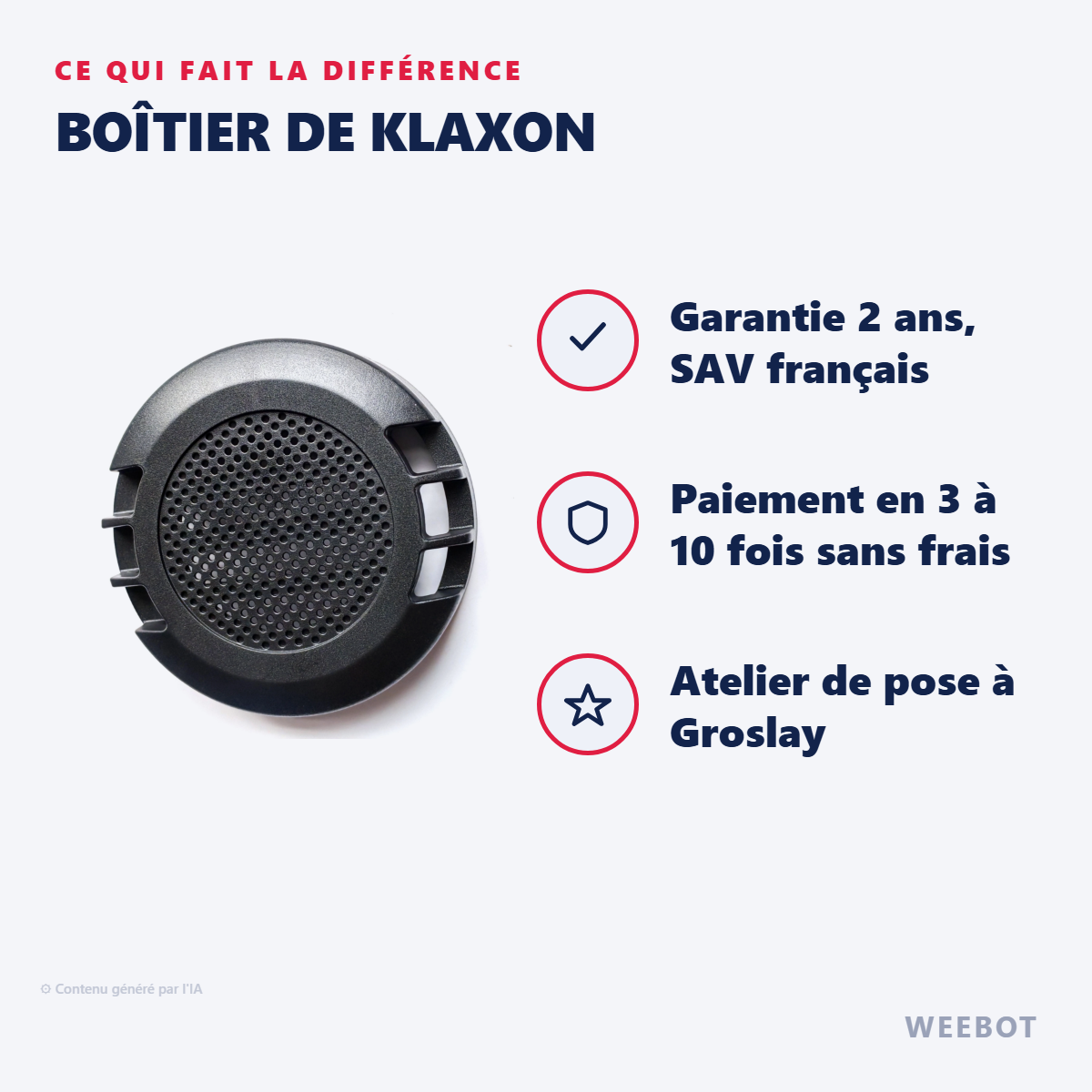 Boîtier de Klaxon : les points forts