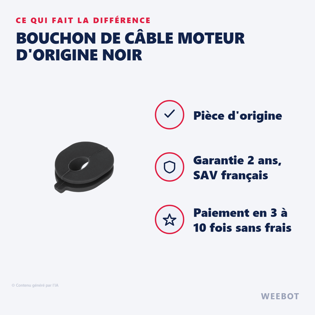 Bouchon Câble Moteur Noir Xiaomi Elite - Pas Cher