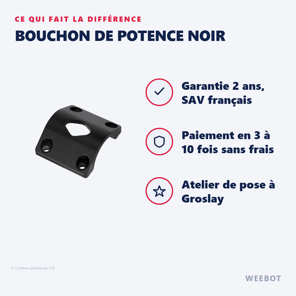 Bouchon de Potence Noir : les points forts