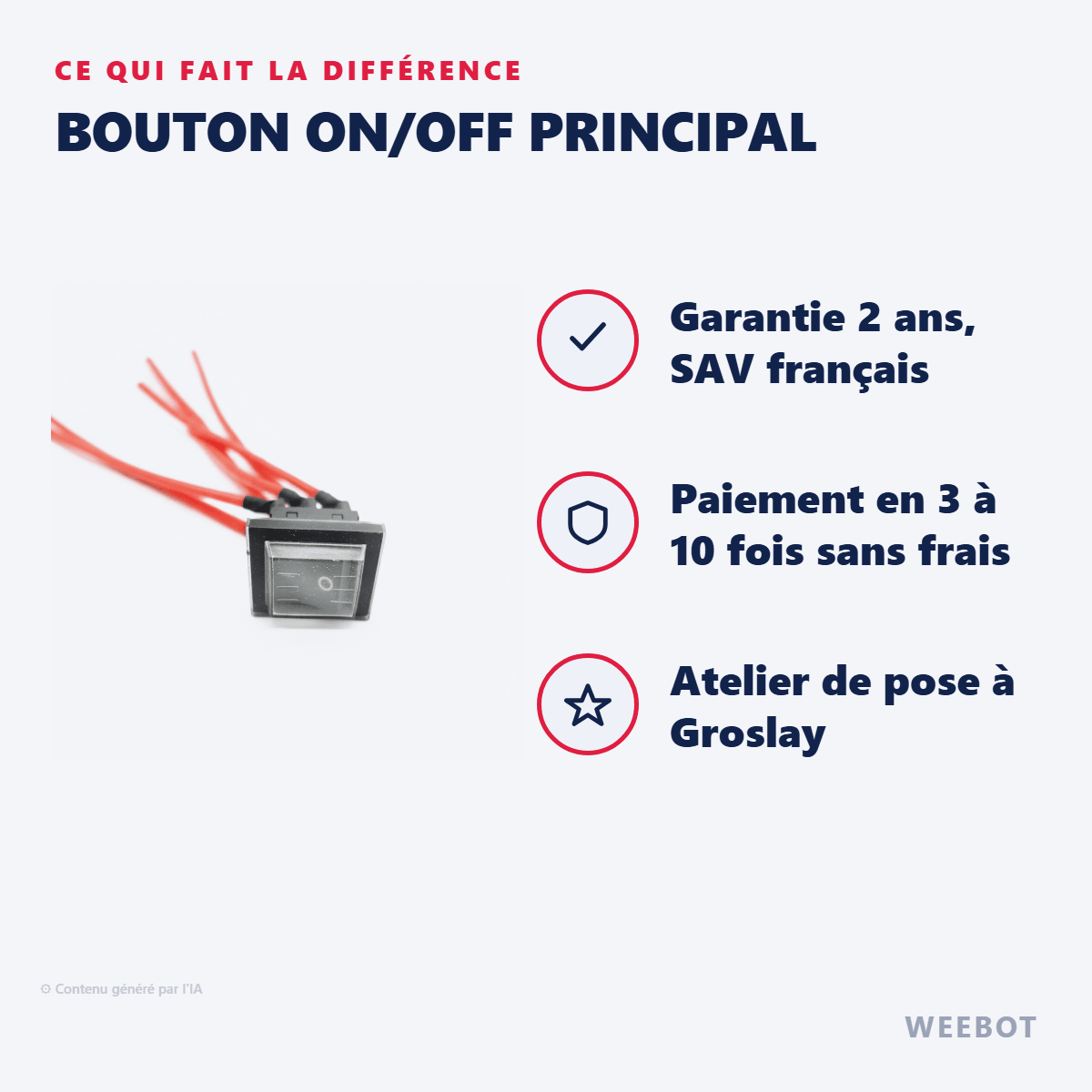 Bouton On/Off Principal pour Trottinette Électrique Dualtron Minimotors - Weebot