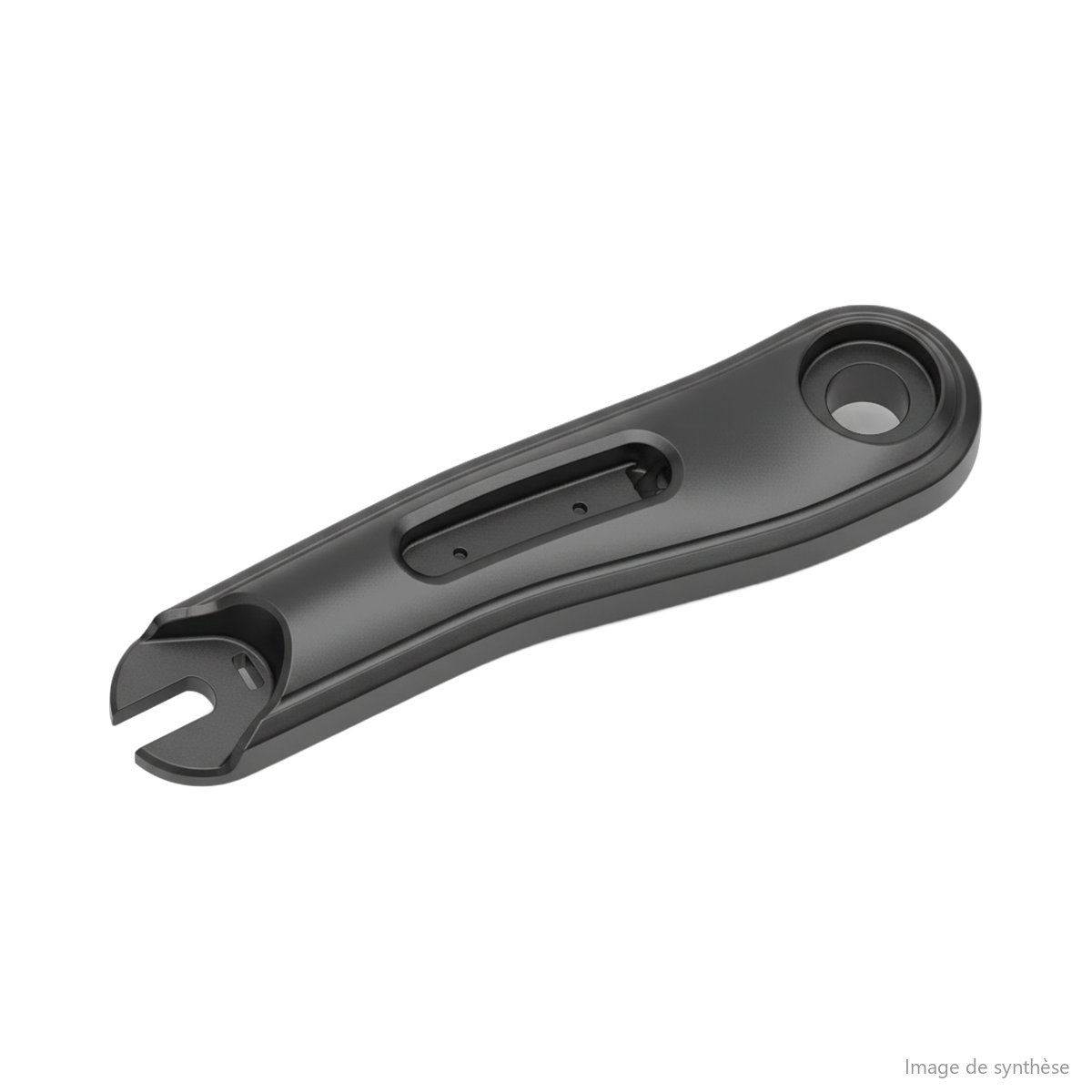 Bras de suspension arrière droit noir pour trottinette électrique Dualtron vu en perspective