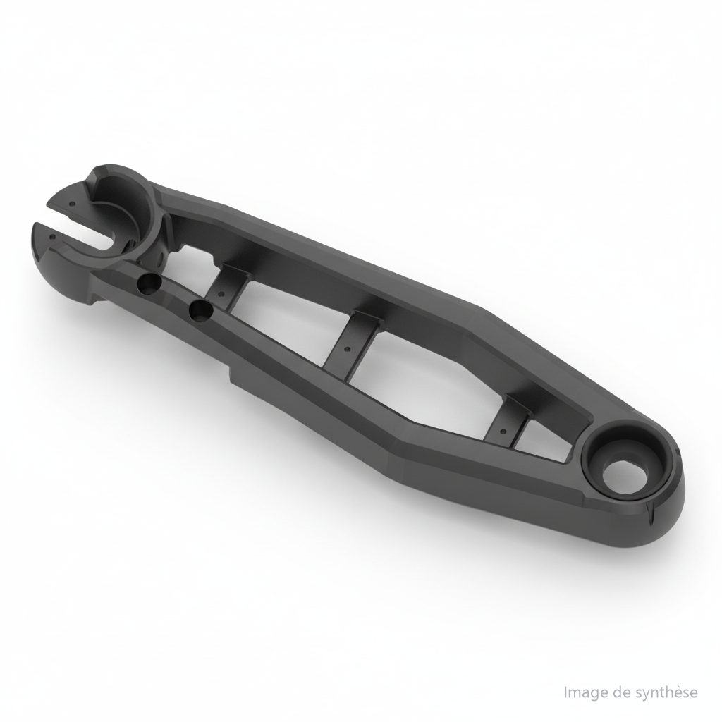 Schéma d'un bras de suspension arrière gauche pour trottinette électrique Dualtron City