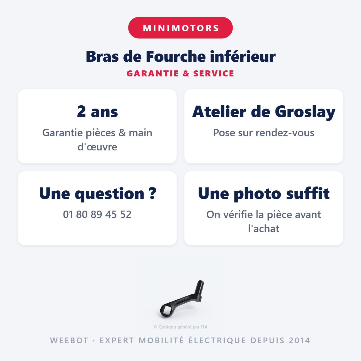 Bras de Fourche inférieur pour Trottinette Électrique Dualtron Victor Limited - Weebot