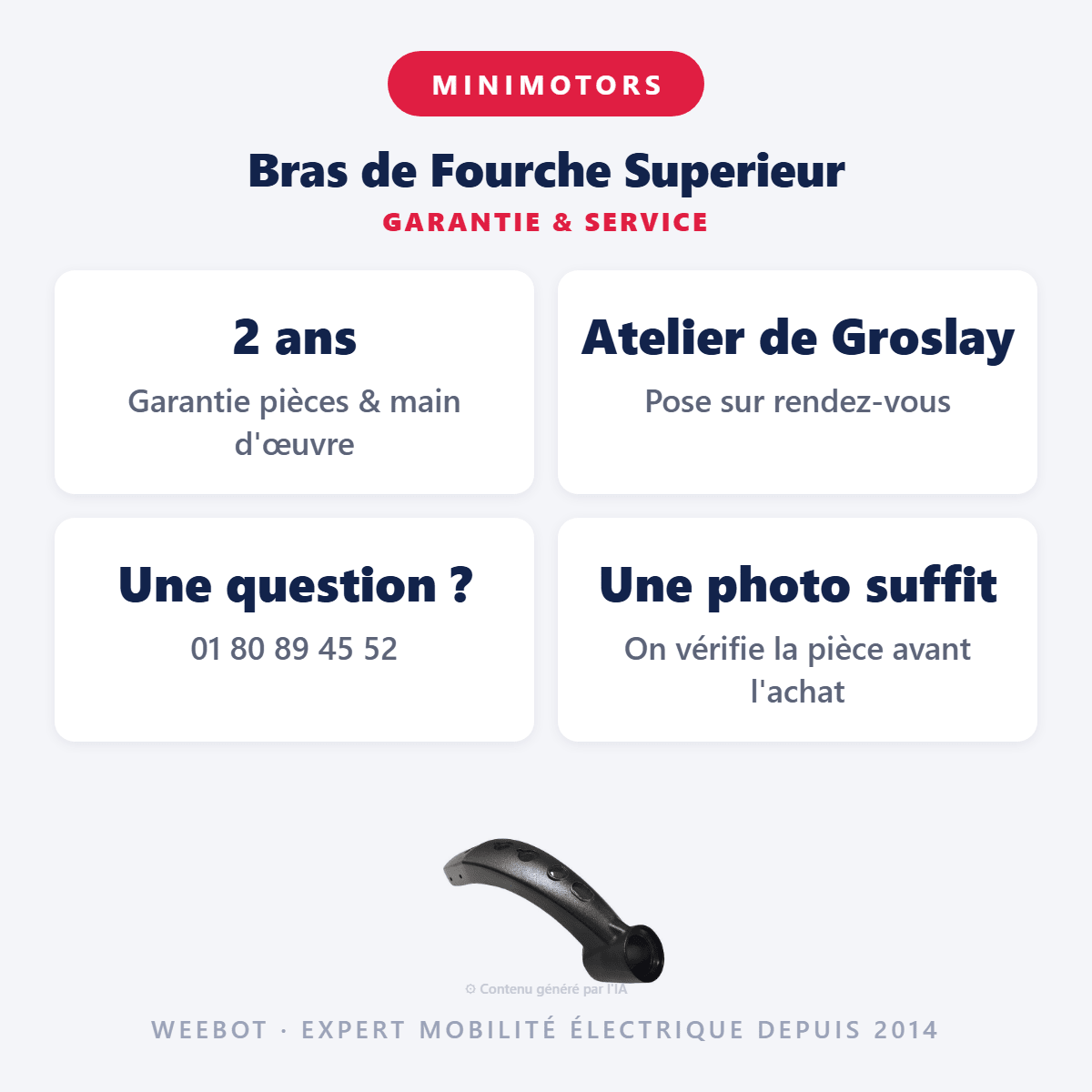 Bras de Fourche Superieur pour Trottinette Électrique Dualtron Spider Max - Weebot