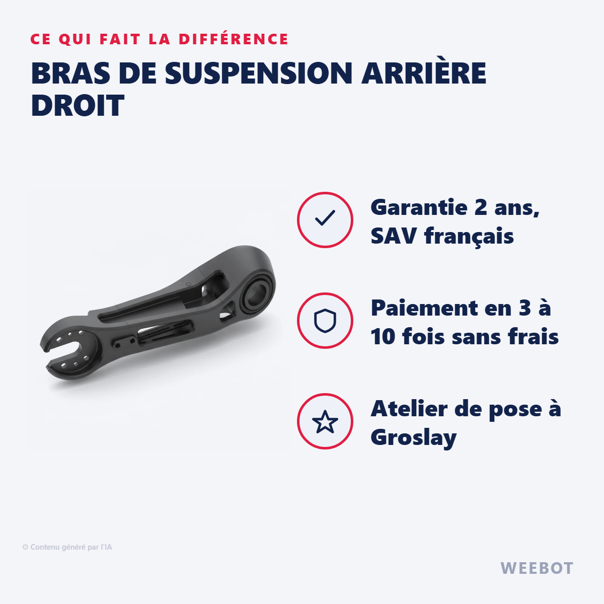 Bras de Suspension Arrière Droit : les points forts
