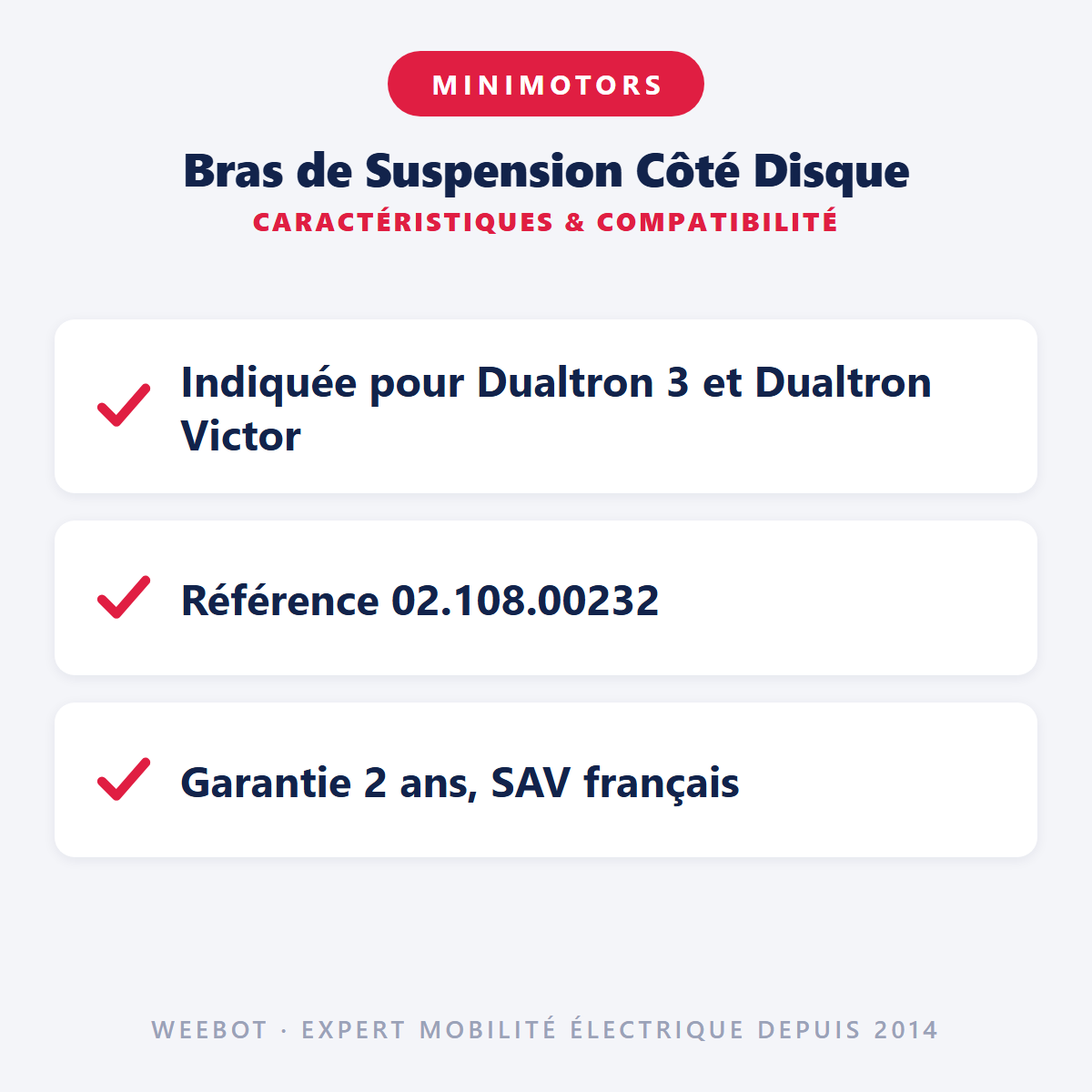 Bras de Suspension Côté Disque : caractéristiques et compatibilité