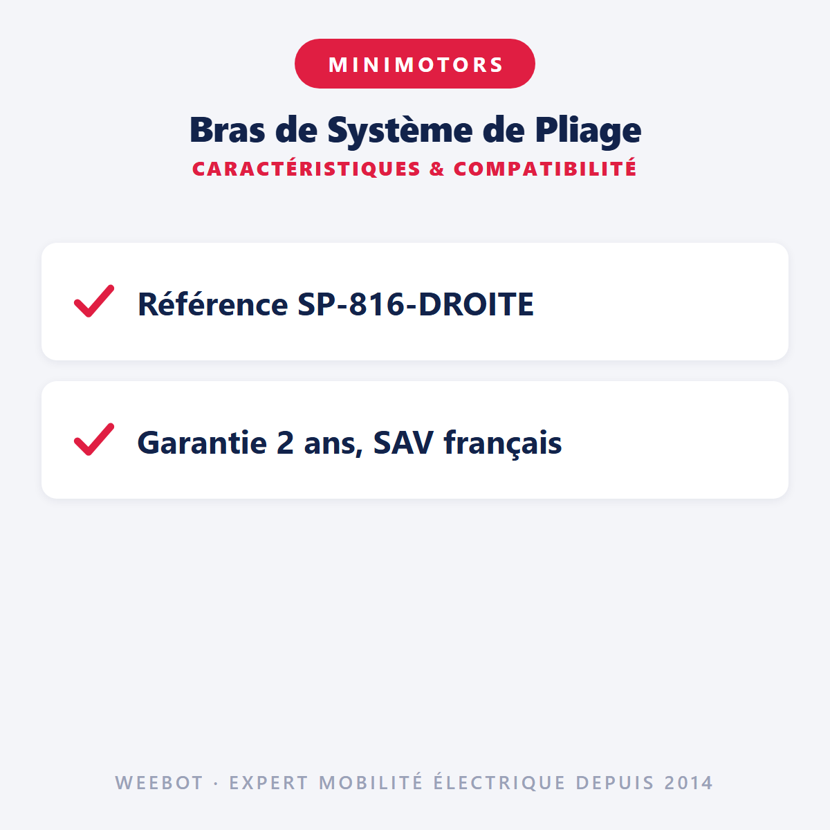 Bras de Système de Pliage : caractéristiques et compatibilité
