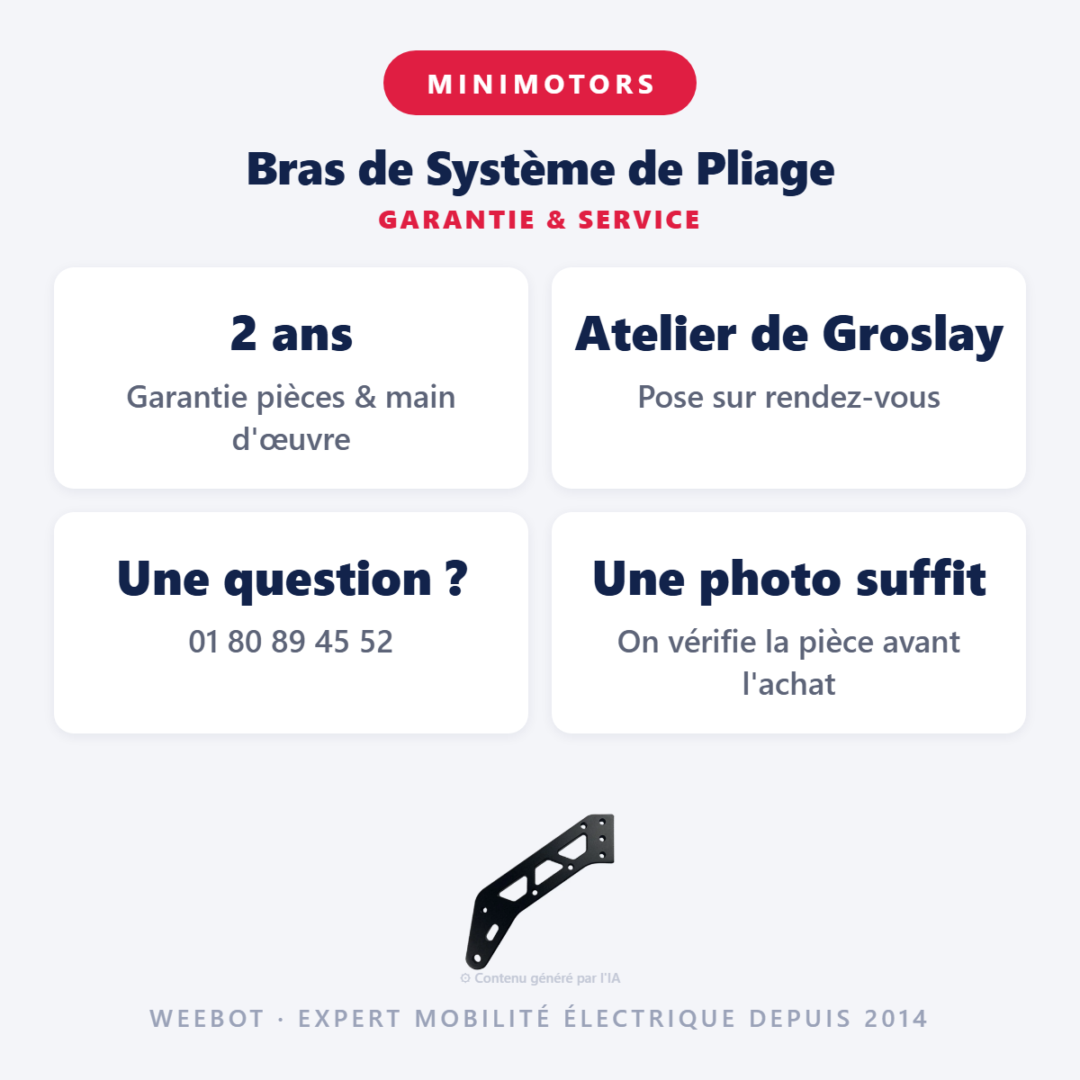 Bras de Système de Pliage : garantie 2 ans et service après-vente