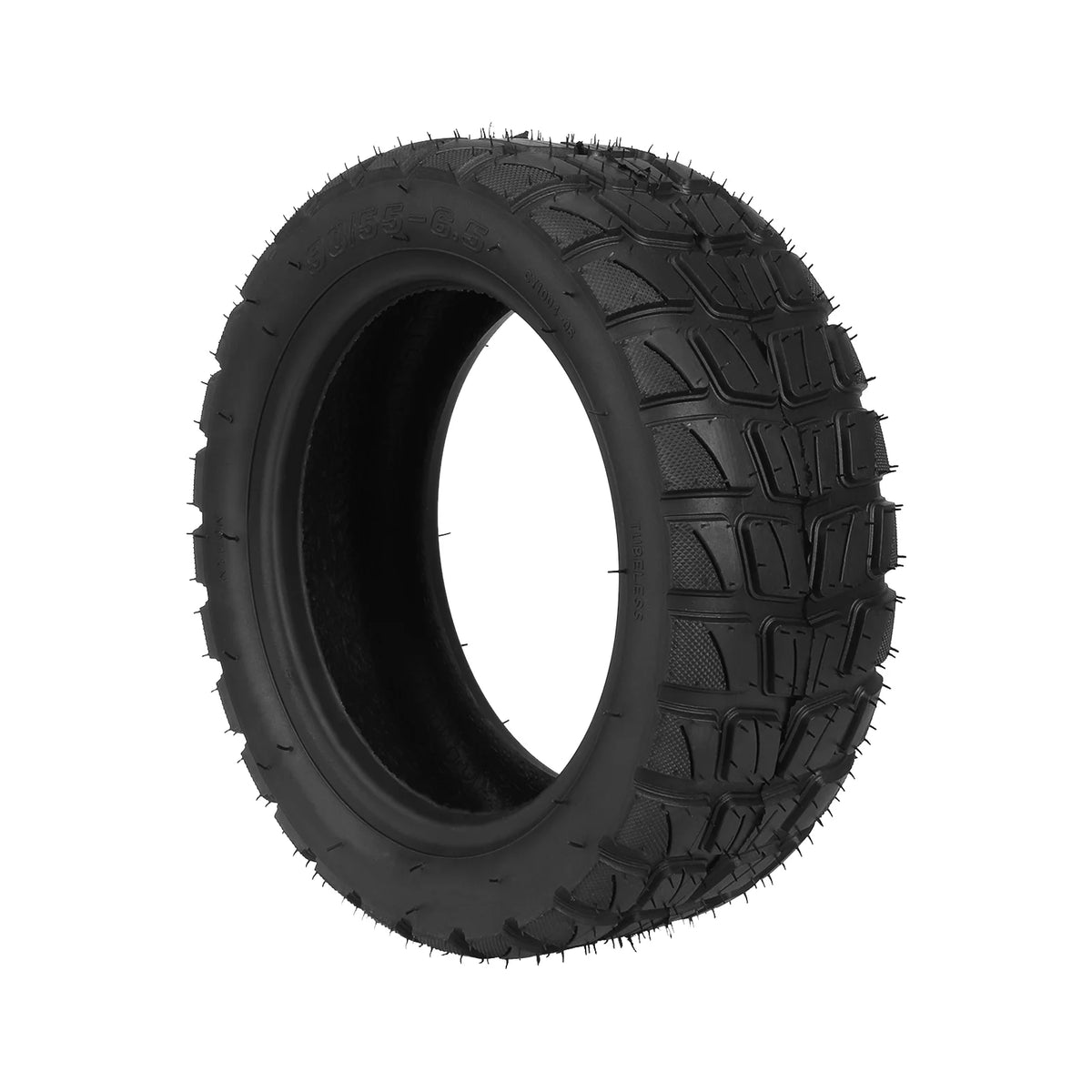 Pneu tubeless tout-terrain 11 pouces noir vu en perspective