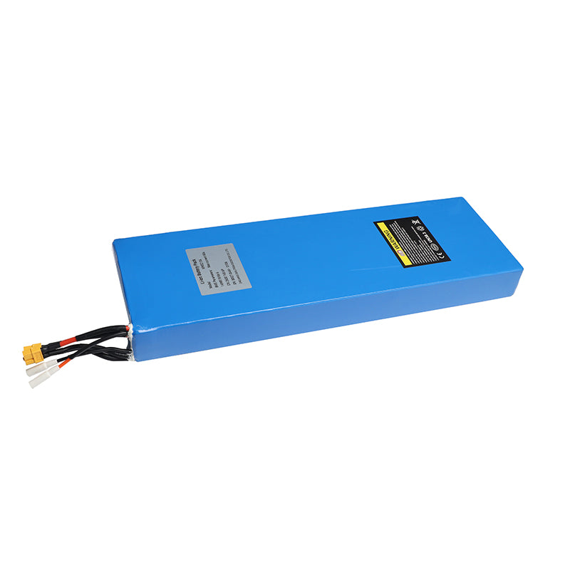 Batterie interne bleue 52V 15,6Ah pour Dualtron Aminia vue de trois quarts