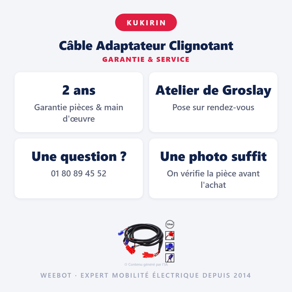 Câble Adaptateur Clignotant : garantie 2 ans et service après-vente