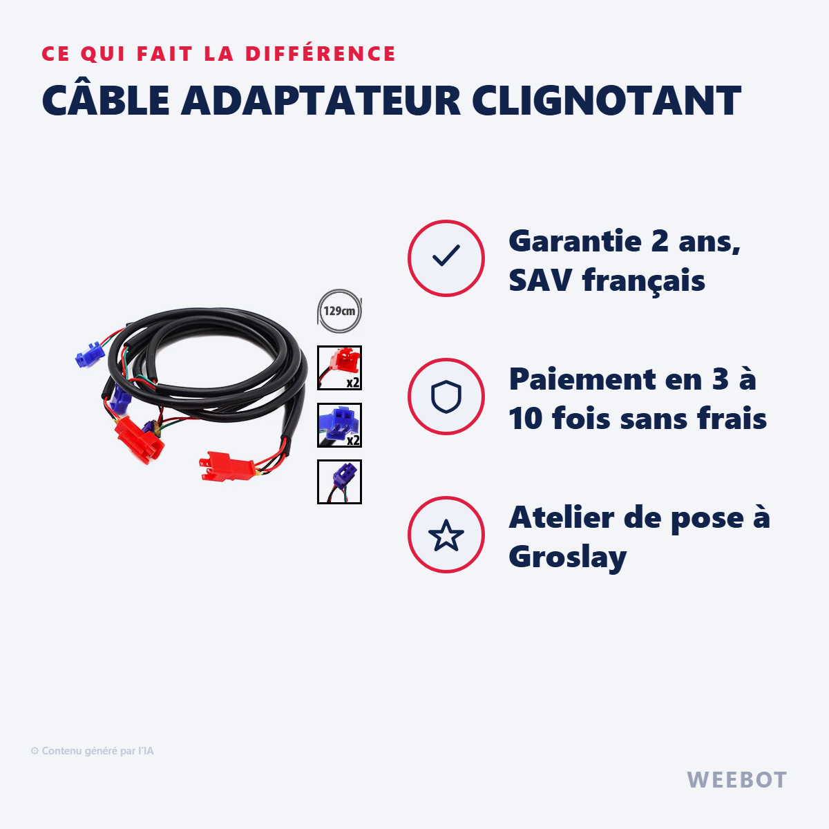 Câble Adaptateur Clignotant : les points forts