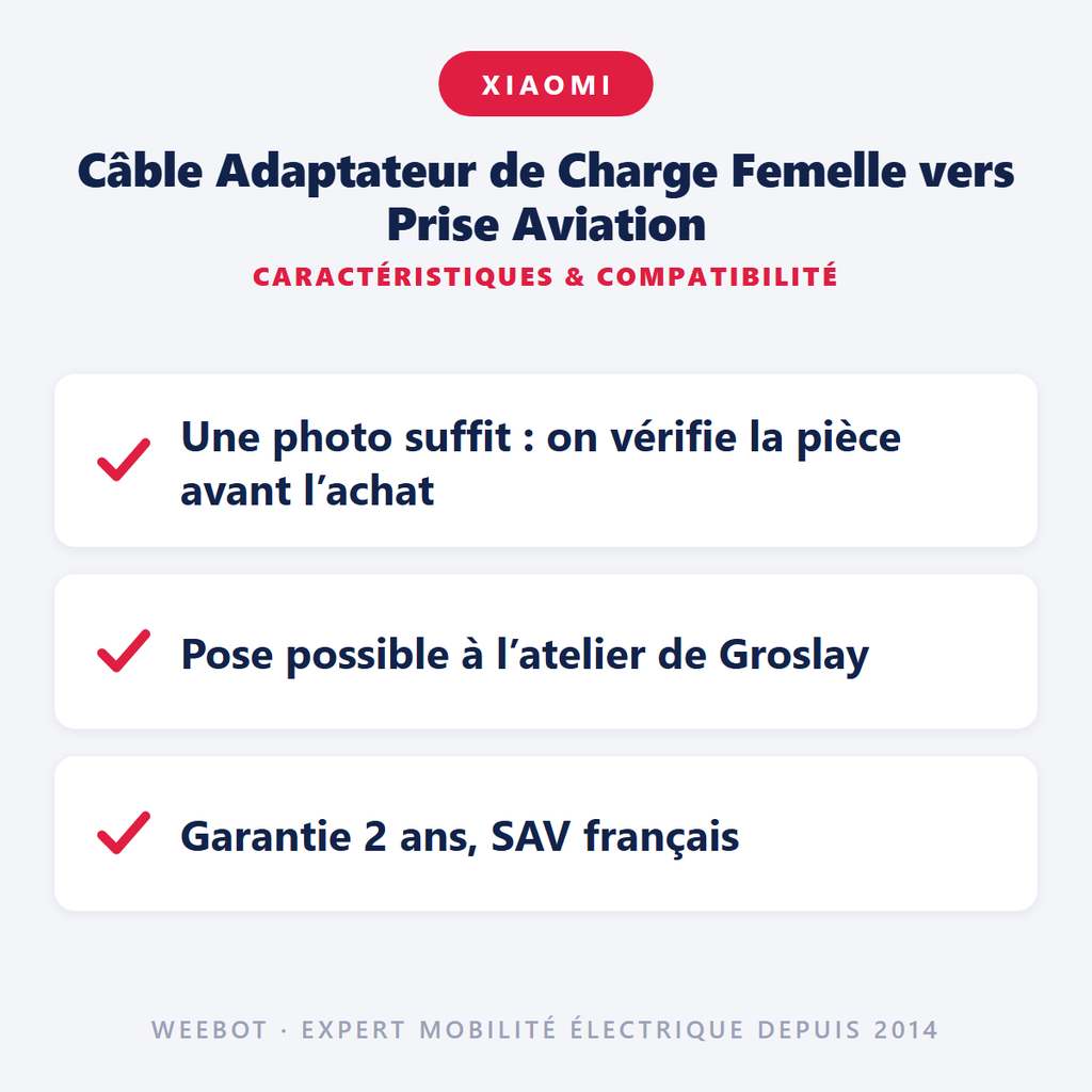 Câble Adaptateur Charge Prise Aviation Xiaomi - Pas Cher