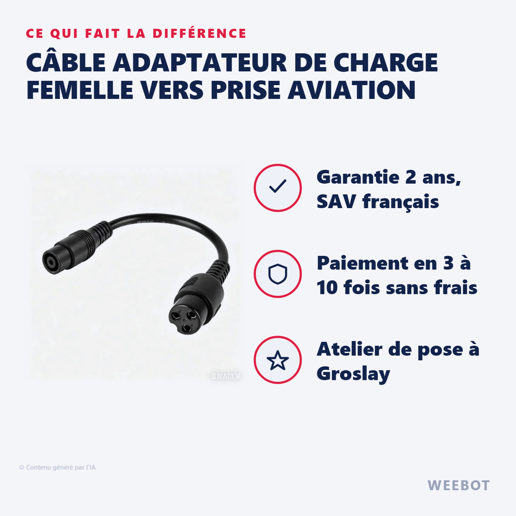 Câble Adaptateur Charge Prise Aviation Xiaomi - Pas Cher