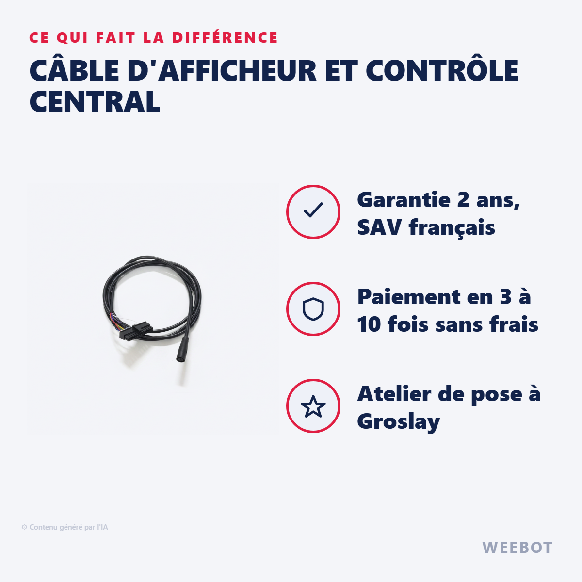Câble d'Afficheur et Contrôle Central : les points forts