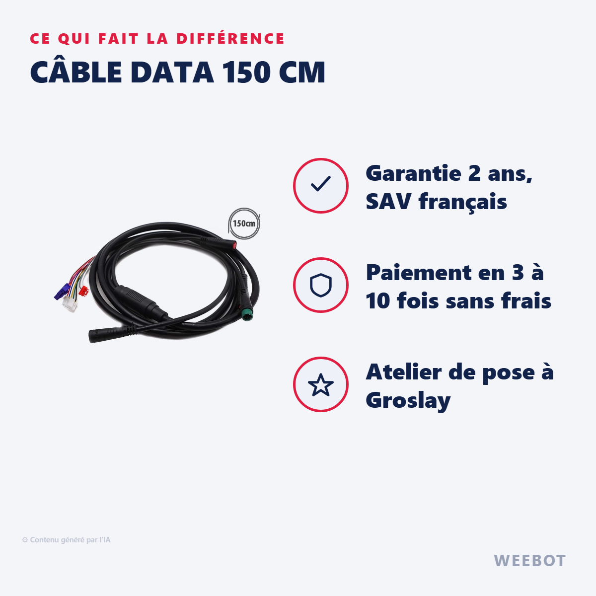 Câble Data 150 cm : les points forts