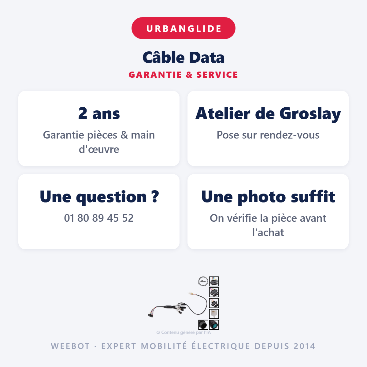 Câble Data : garantie 2 ans et service après-vente