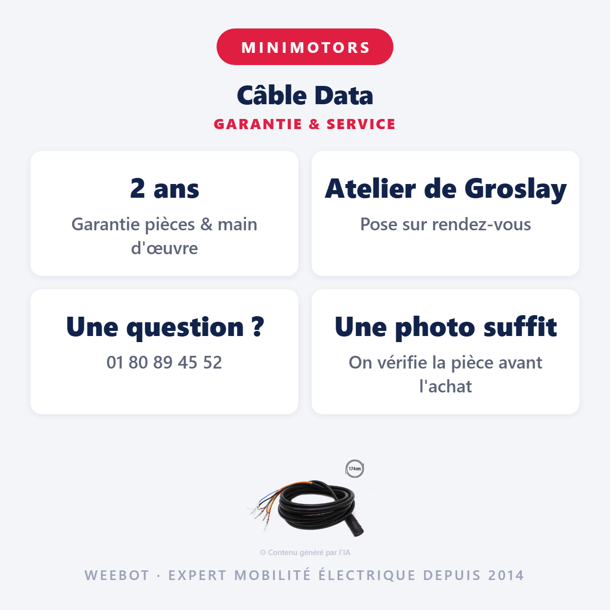 Câble Data : garantie 2 ans et service après-vente