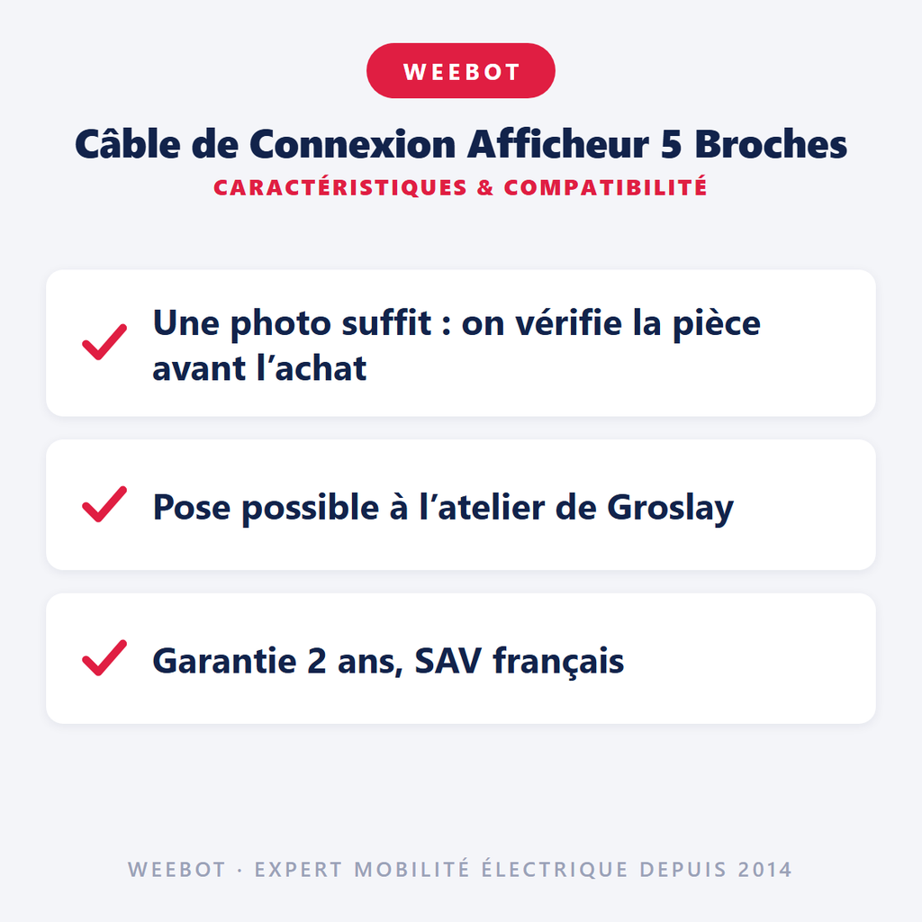 Câble Connexion Afficheur 5 Broches KuKirin - Pas Cher