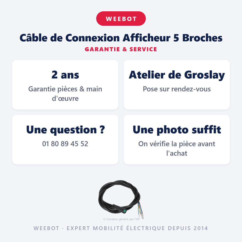 Câble Connexion Afficheur 5 Broches KuKirin - Pas Cher