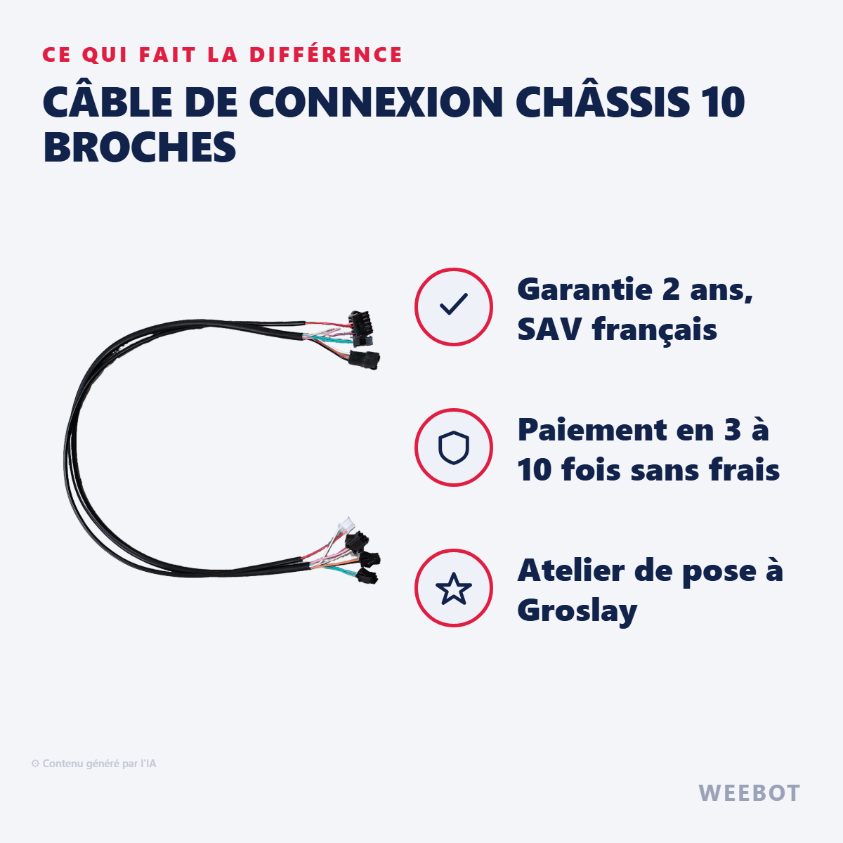Câble de Connexion Châssis 10 Broches : les points forts