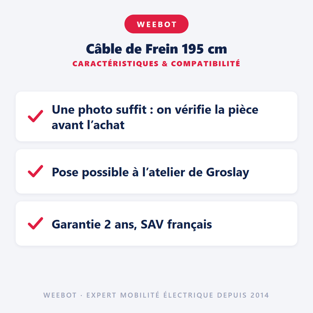 Câble de Frein 195 cm - Pas Cher